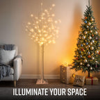 6ft Pre-Lit White Birch Tree
