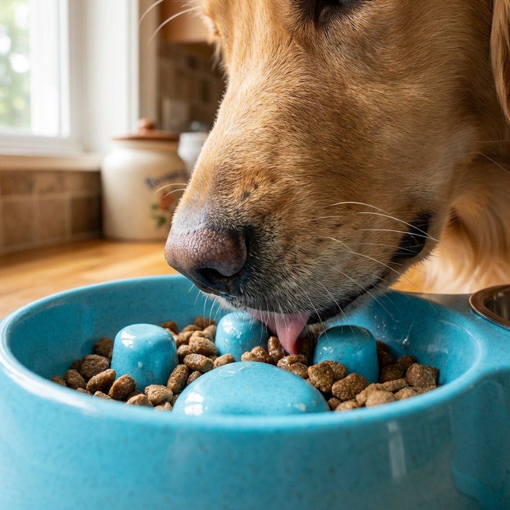 Double Slow Feeder Bowl-Pet Supplies-Fur & Bone-Blue-DREIBACH