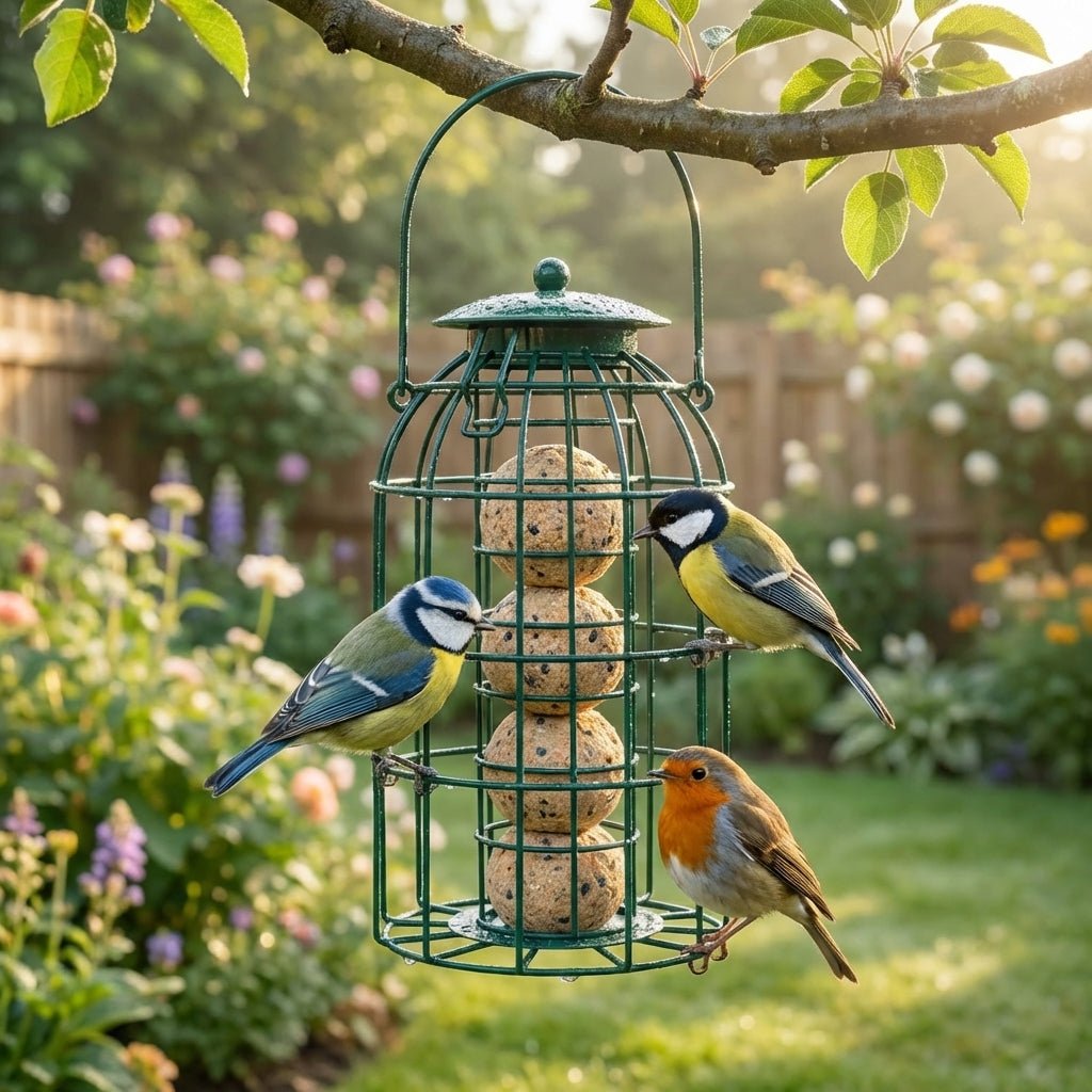 Secure Wild Bird Fat Ball Feeder