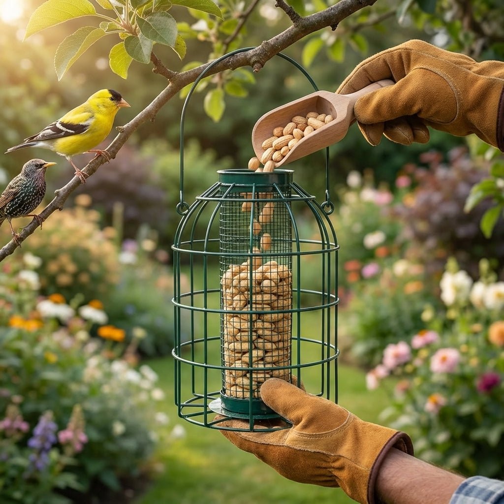 Secure Wild Bird Fat Ball Feeder
