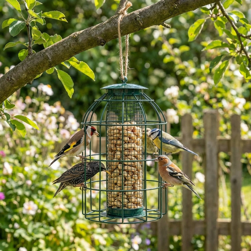 Secure Wild Bird Fat Ball Feeder