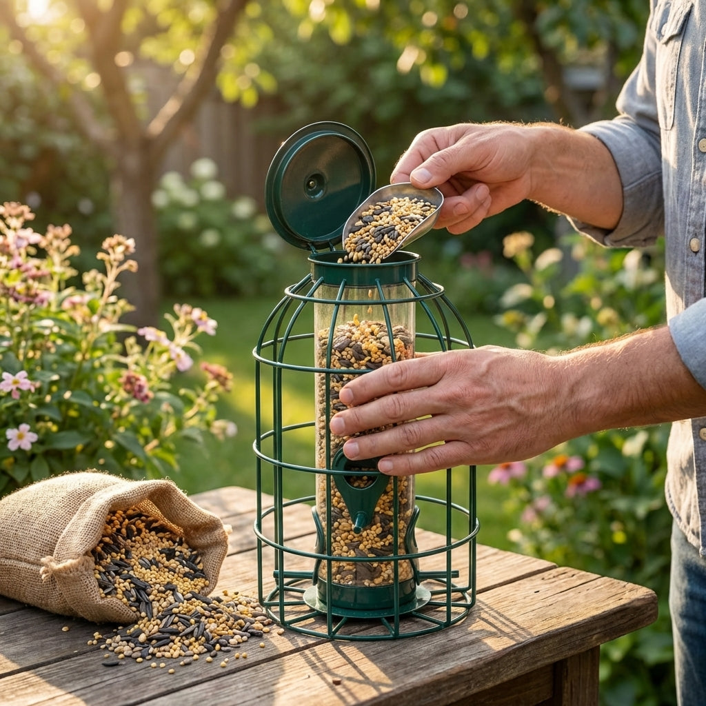 Secure Wild Bird Fat Ball Feeder