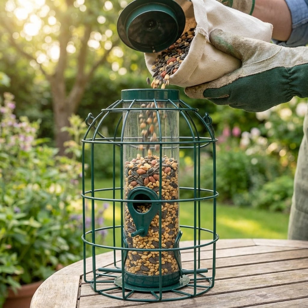 Secure Wild Bird Fat Ball Feeder