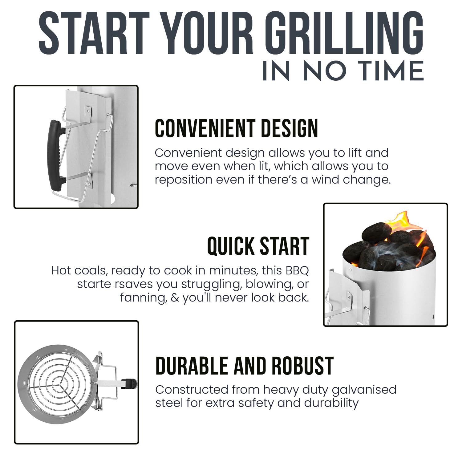 Metal Charcoal BBQ Chimney Starter