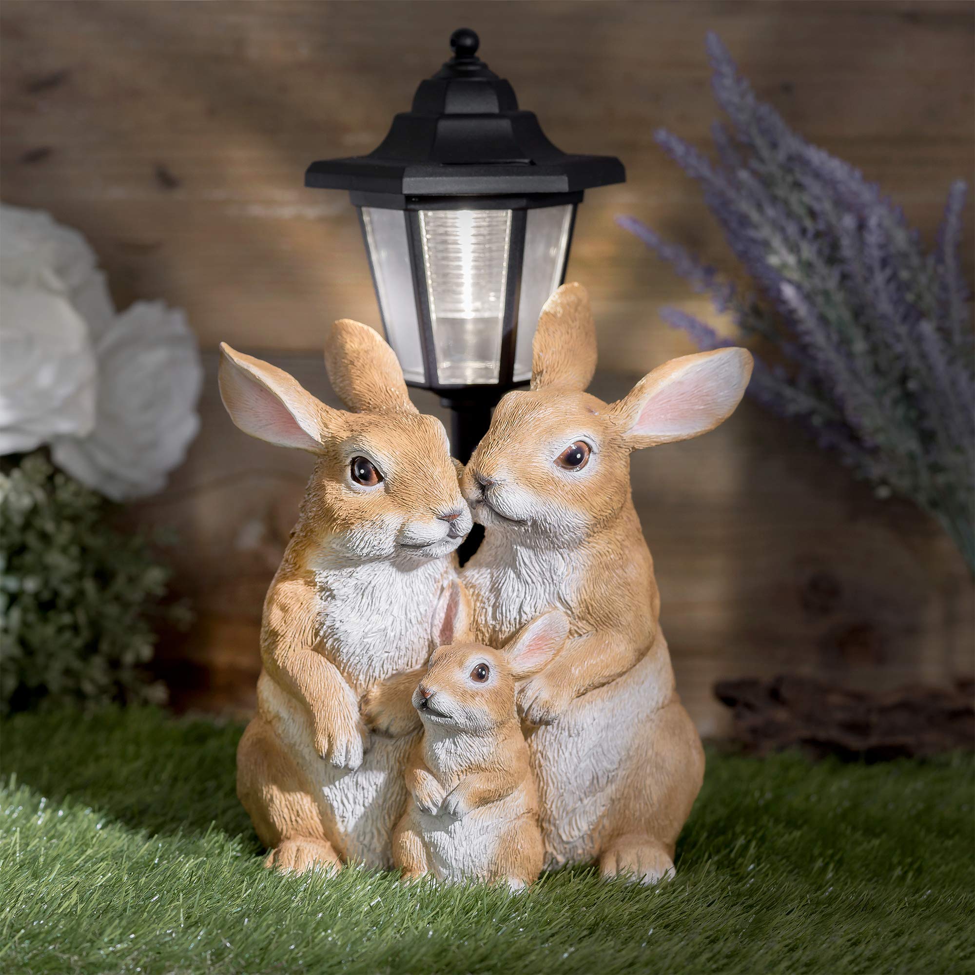 Solar Rabbit Family Garden Lantern
