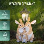 Solar Rabbit Family Garden Lantern
