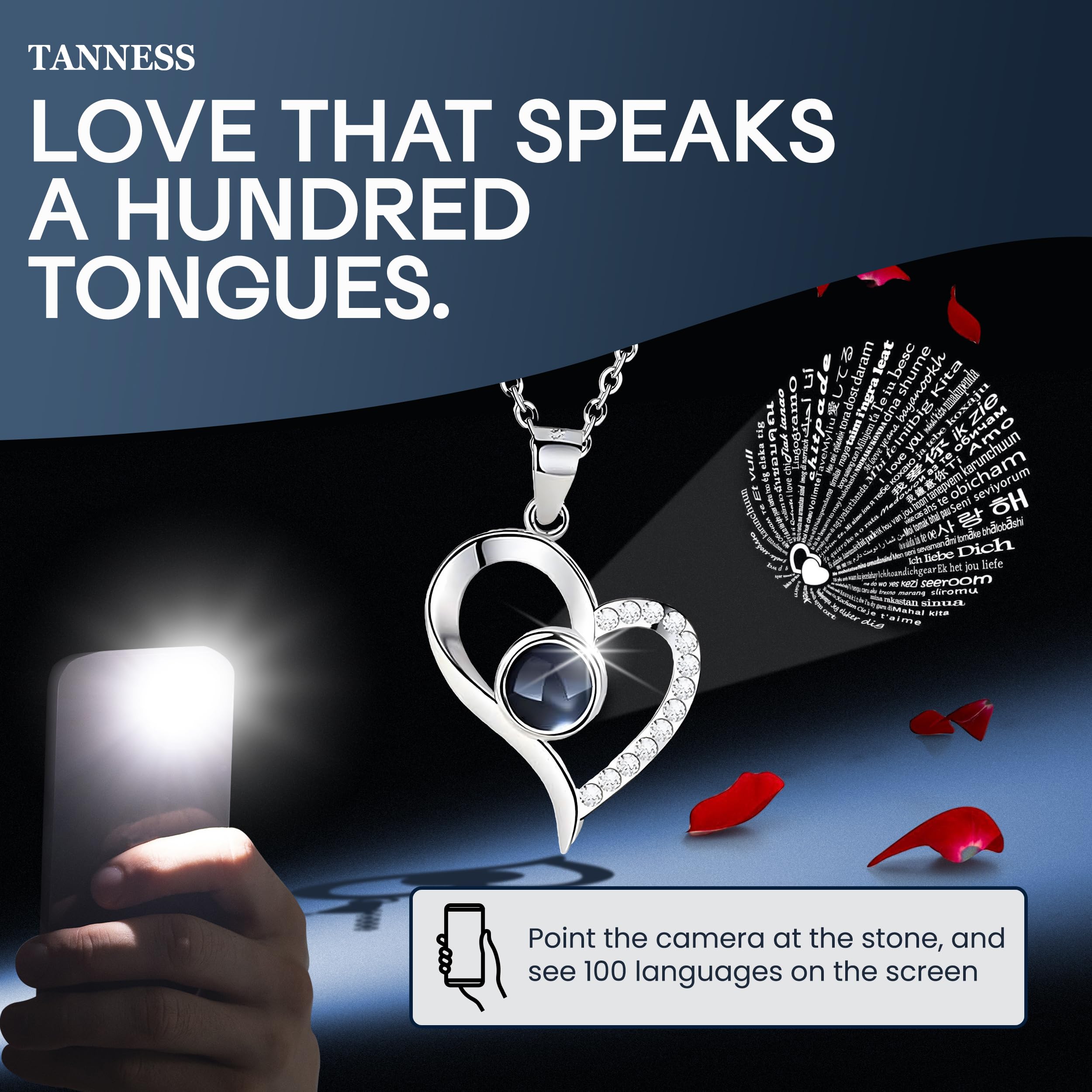 Eternal Rose & Love Necklace Gift Set