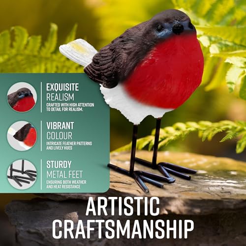 Set of 2 Robin Garden Ornaments