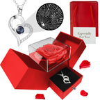 Eternal Rose & Necklace Gift Set-Clothing & Accessories-TANNESS-Red/Red-DREIBACH