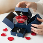 Eternal Rose & Necklace Gift Set-Clothing & Accessories-TANNESS-Red/Red-DREIBACH