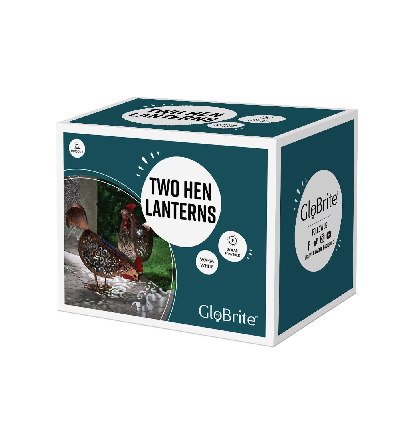 Metal Hen Solar Garden Lights