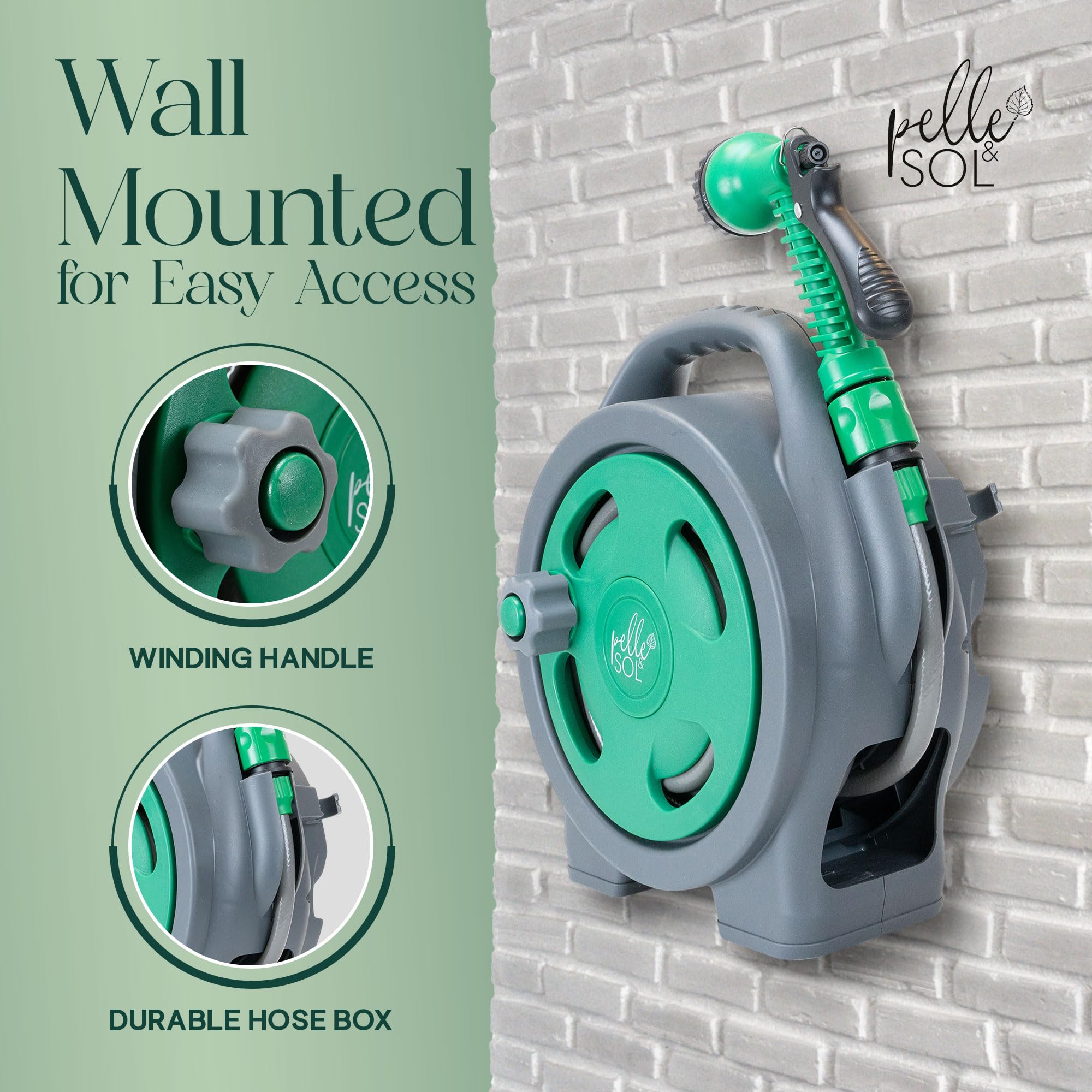 Compact 10m Garden Hose Reel Kit