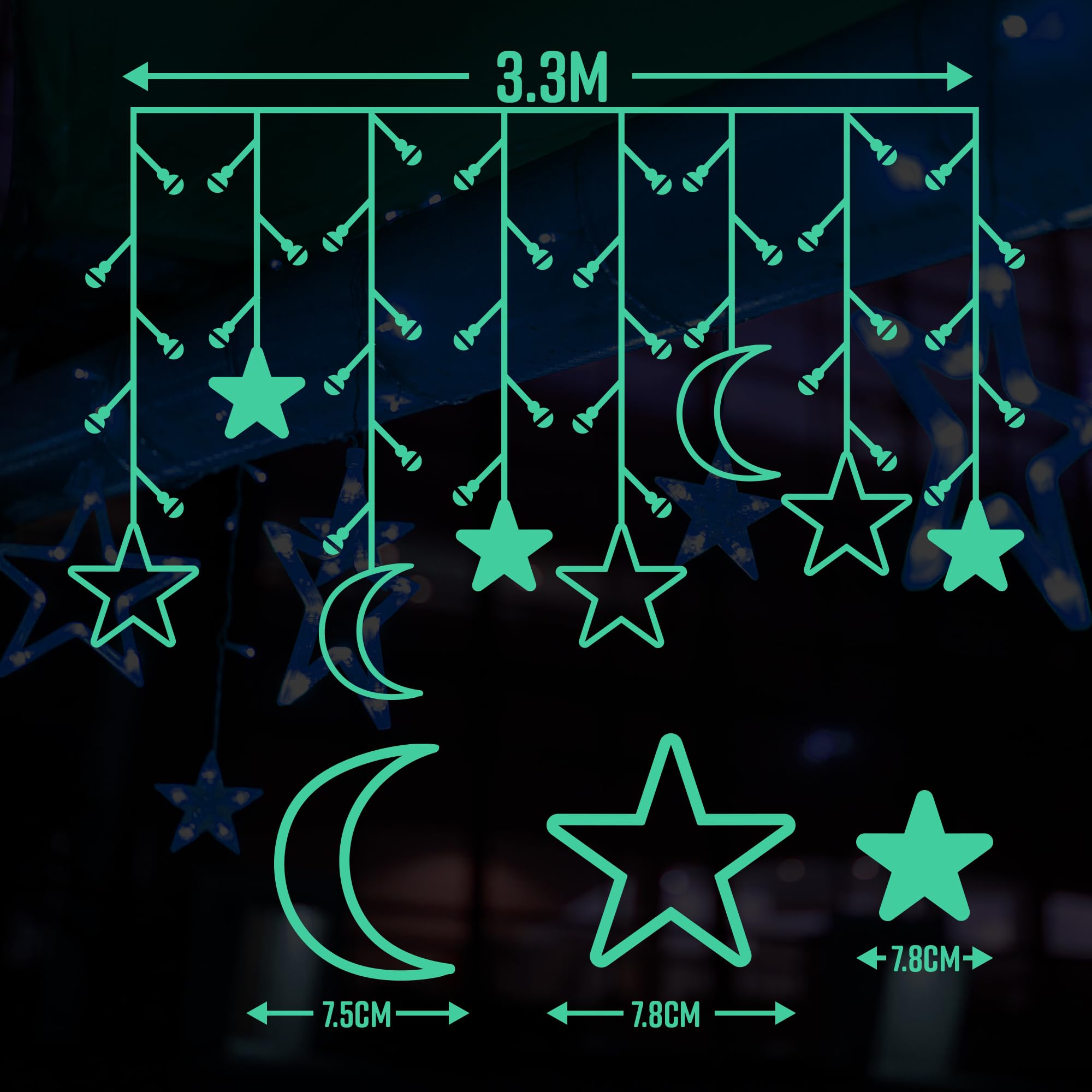 LED Stars Curtain Lights