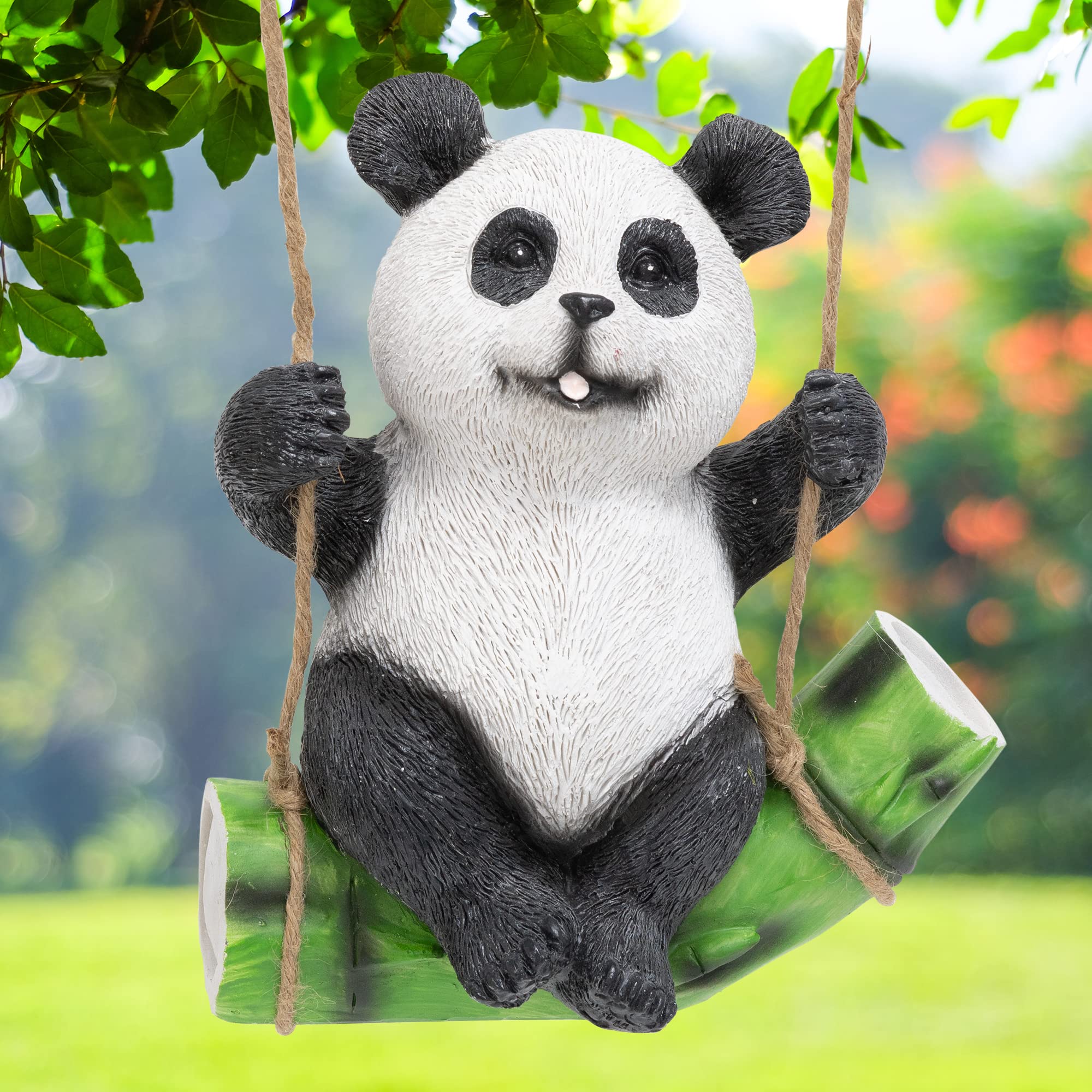 Swinging Panda Garden Statue
