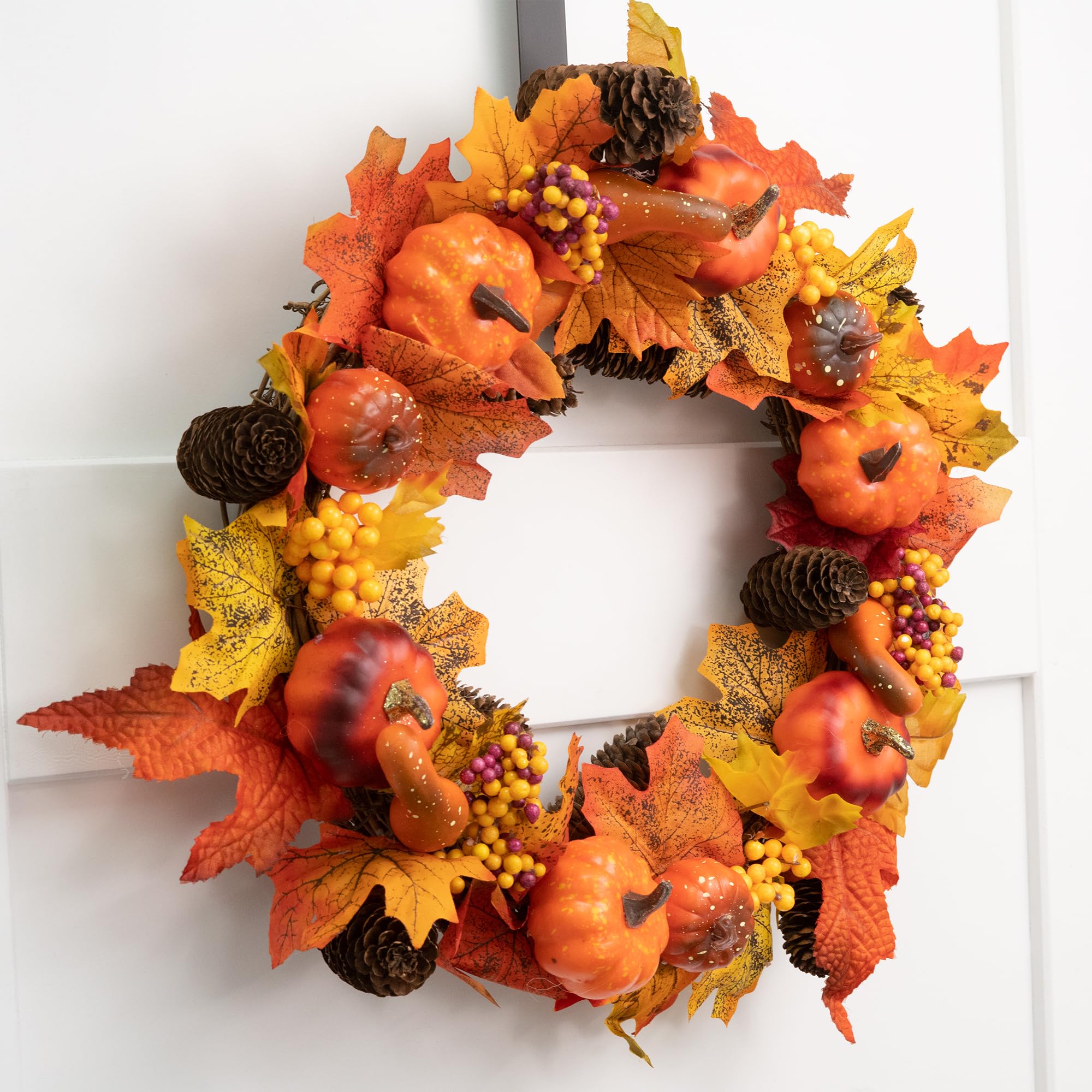 Autumn Pumpkin and Berry Wreath
