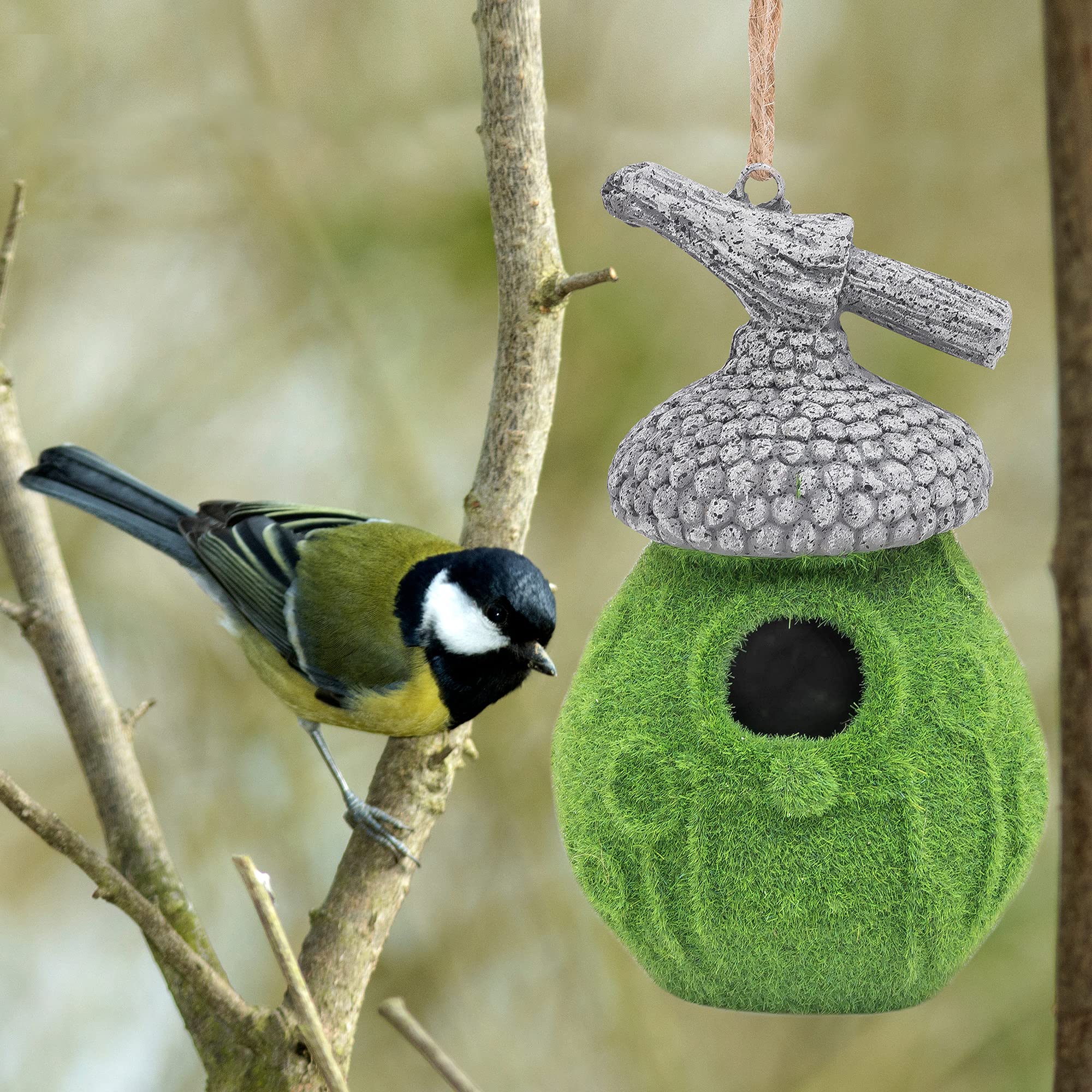 Flocked Acorn Bird Feeder