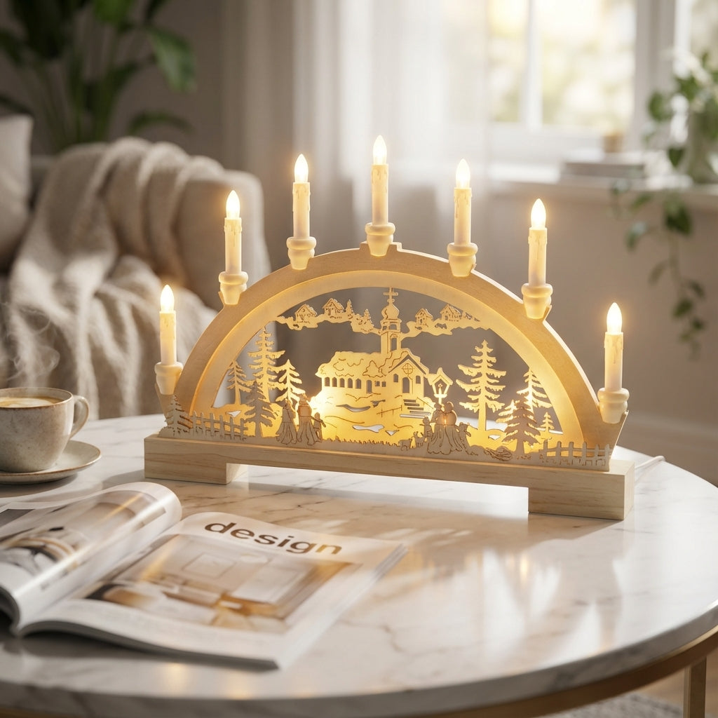 Flameless Candle Village-Christmas Decor-GloBrite-DREIBACH