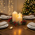 Flameless Candle Wreath-Christmas Decor-GloBrite-DREIBACH