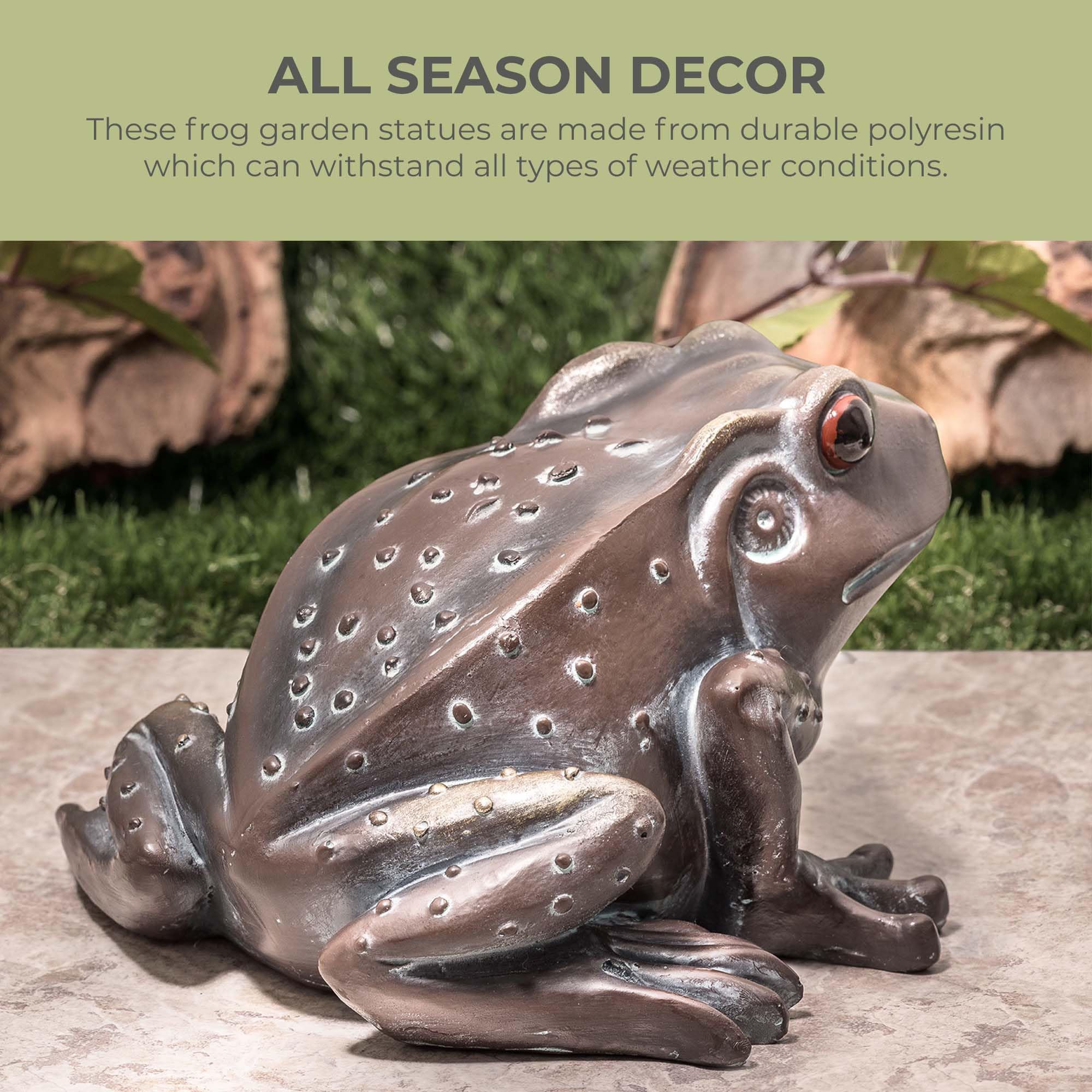Frogs Garden Ornament (2-Pack)-Garden & Outdoor-Pelle & Sol-DREIBACH