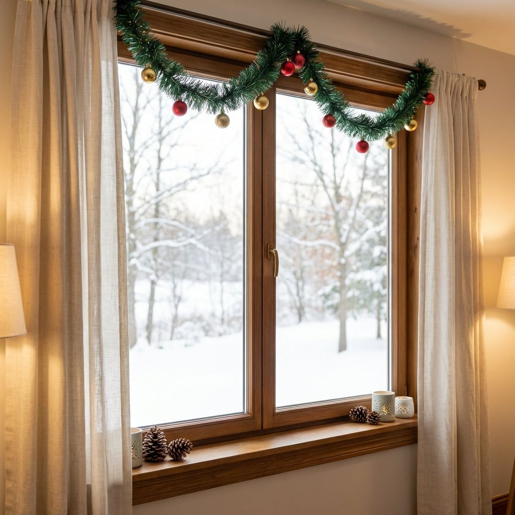 Green Christmas Tinsel Garland-Christmas Decor-Pelle & Sol-DREIBACH