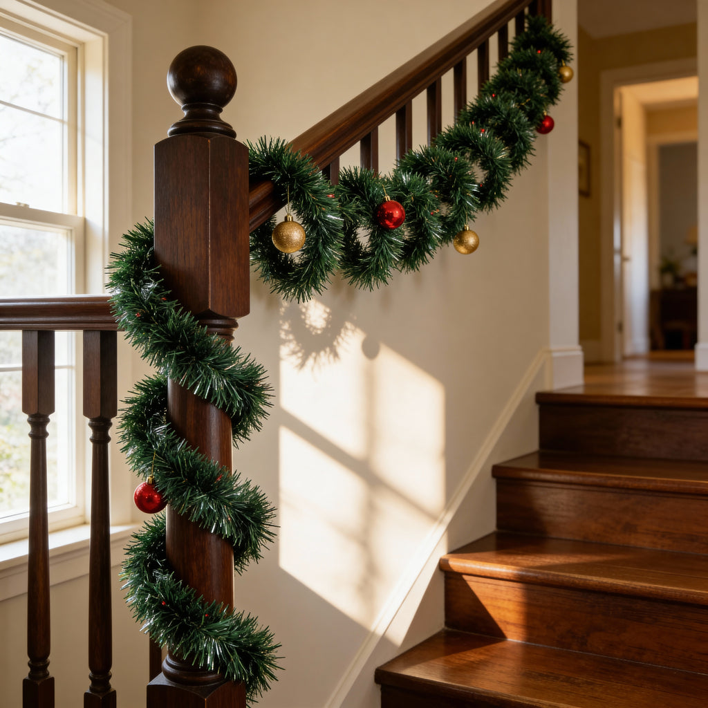 Green Christmas Tinsel Garland-Christmas Decor-Pelle & Sol-DREIBACH