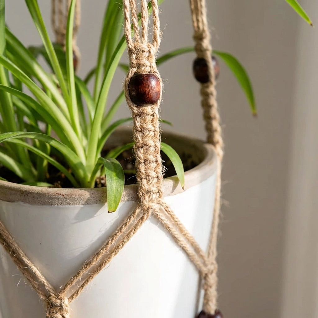 Handcrafted Macrame Plant Hanger-Garden & Outdoor-Pelle & Sol-Pack of 1-DREIBACH