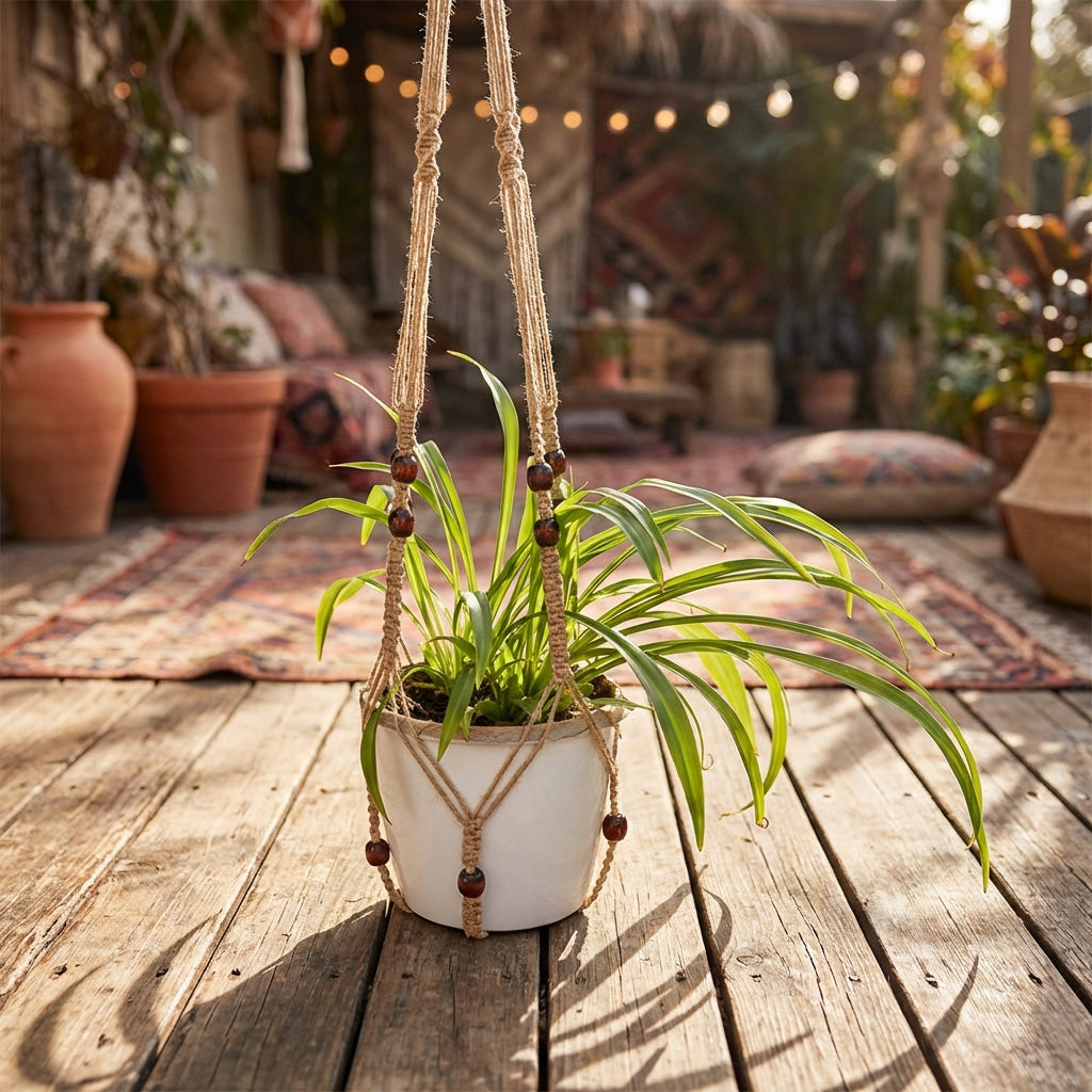 Handcrafted Macrame Plant Hanger-Garden & Outdoor-Pelle & Sol-Pack of 1-DREIBACH