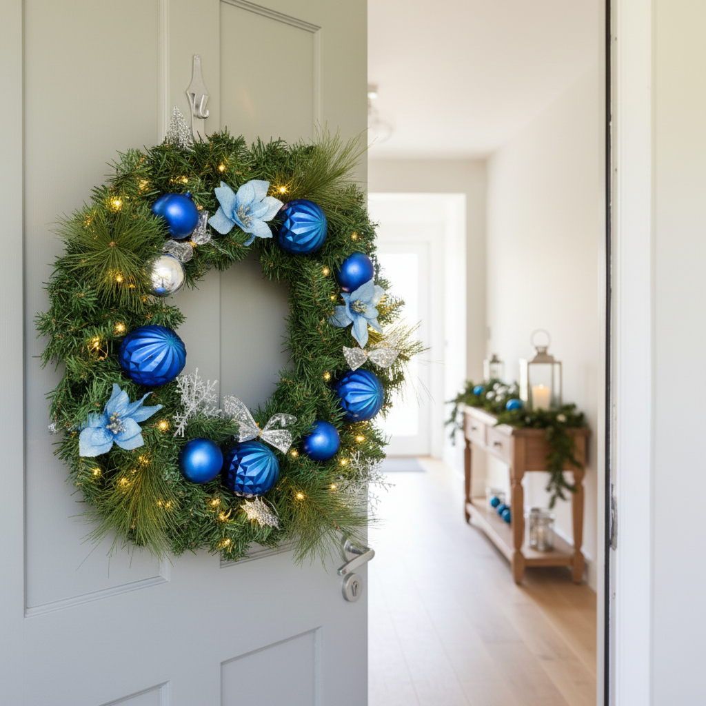 Illuminated Winter Christmas Wreath-Christmas Decor-GloBrite-DREIBACH