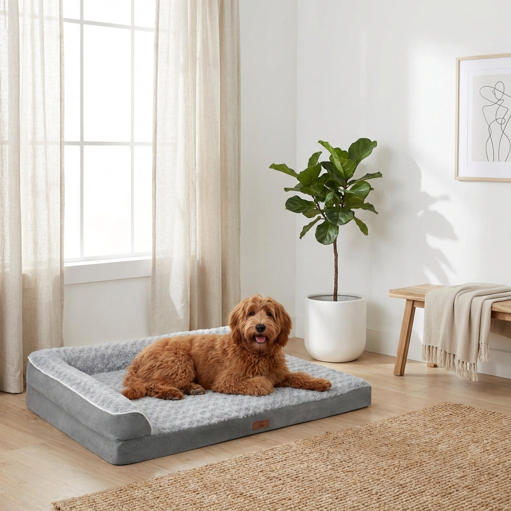 L Shaped Dog Bed-Pet Supplies-Fur & Bone-76 x 50 x 20cm-DREIBACH