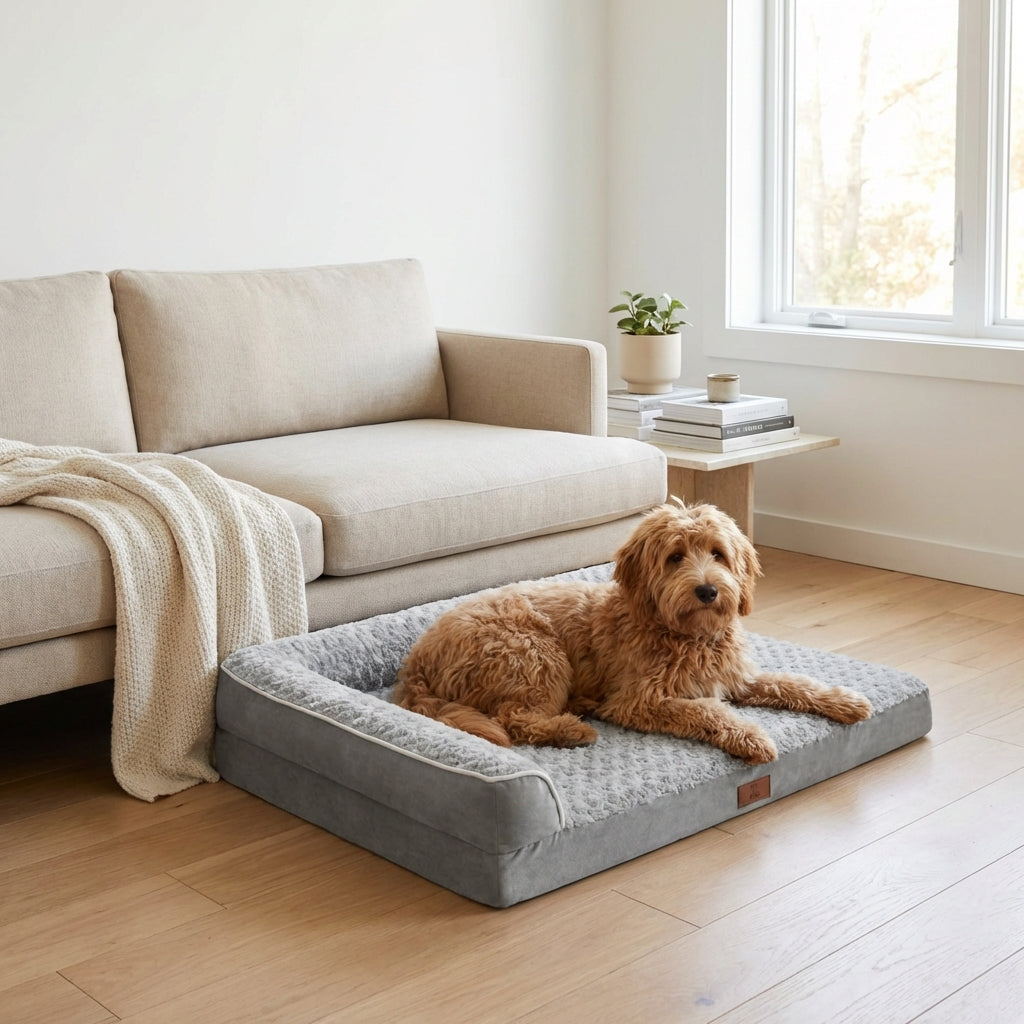 L Shaped Dog Bed-Pet Supplies-Fur & Bone-76 x 50 x 20cm-DREIBACH