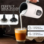 LaDonna Electric Milk Frother & Steamer, 4-in-1 Coffee Frother & Hot Chocolate Machine - Milk Heater, Foamer & Warmer - Cold Foam & Hot Milk for Lattes, Cappuccinos, Hot Chocolate, Iced Coffee-La Donna-Black-DREIBACH