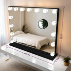Large Hollywood Vanity Mirror-Home & Living-GloBrite-15x LED - Black-DREIBACH