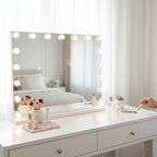 Large Hollywood Vanity Mirror-Home & Living-GloBrite-15x LED - Black-DREIBACH