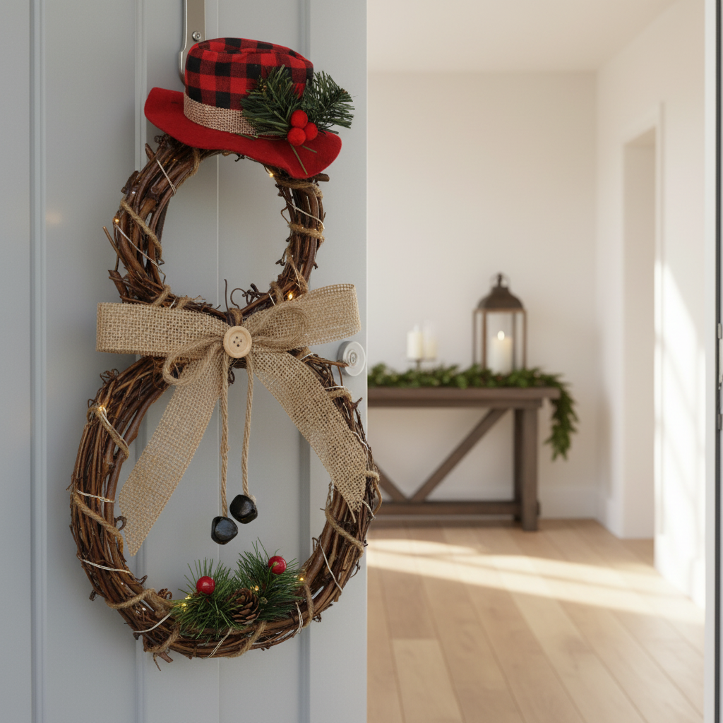 LED Snowman Christmas Wreath-Christmas Decor-GloBrite-DREIBACH