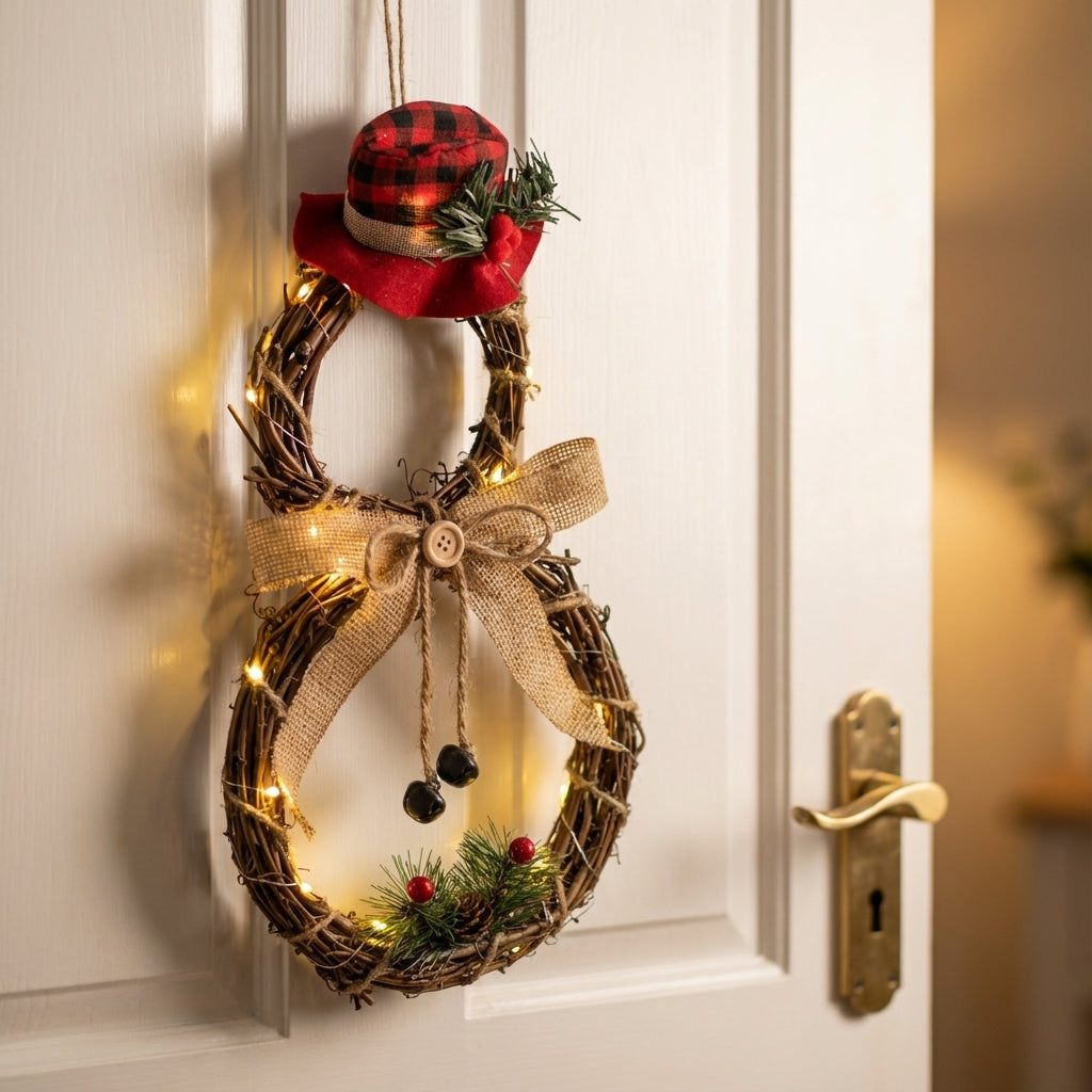 LED Snowman Christmas Wreath-Christmas Decor-GloBrite-DREIBACH