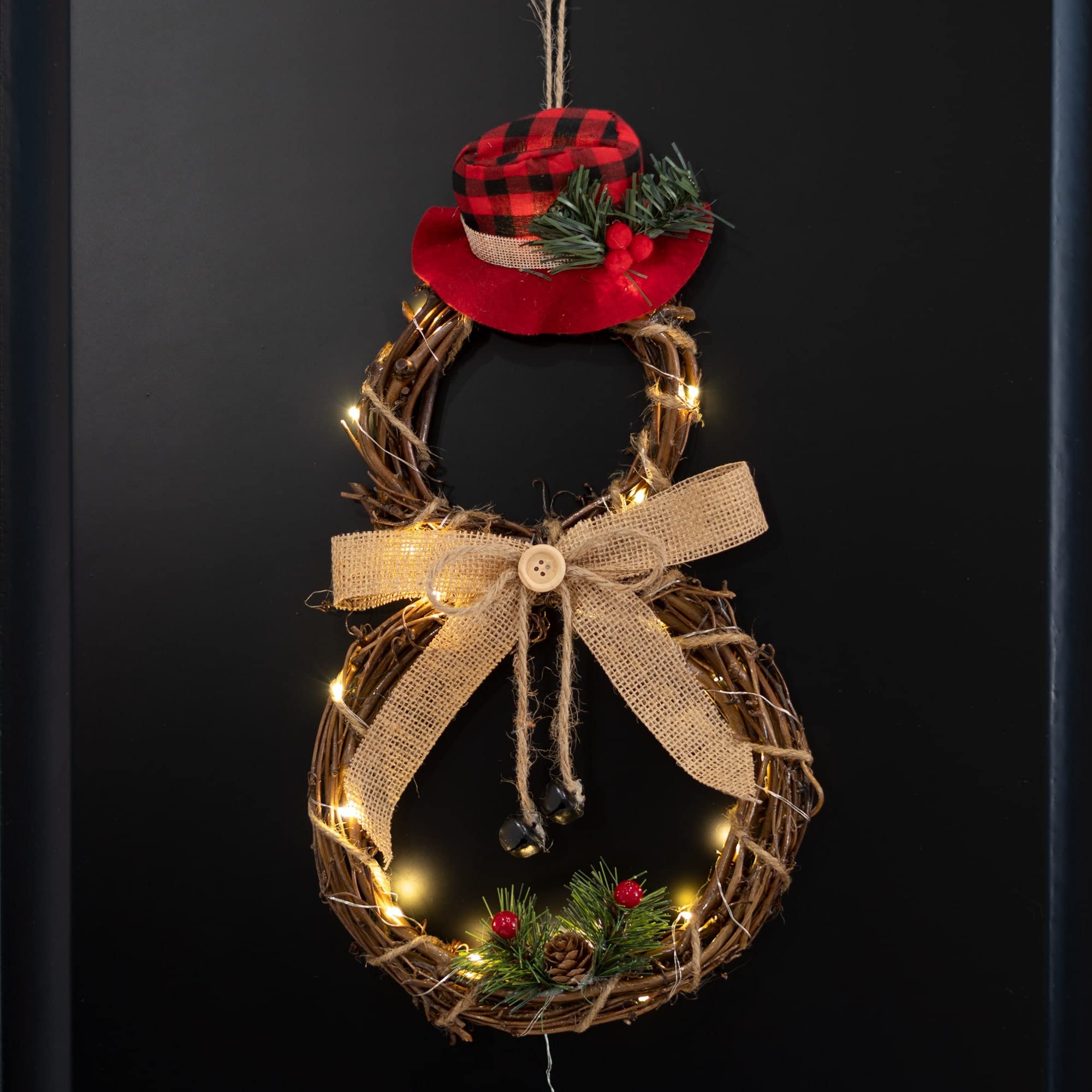 LED Snowman Christmas Wreath-Christmas Decor-GloBrite-DREIBACH