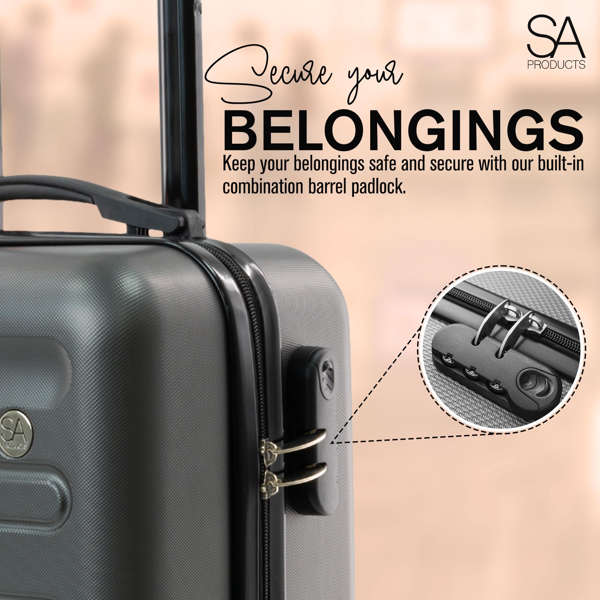 Lightweight Carry On Cabin Luggage-Travel & Luggage-SA Products-Black-45CM-DREIBACH