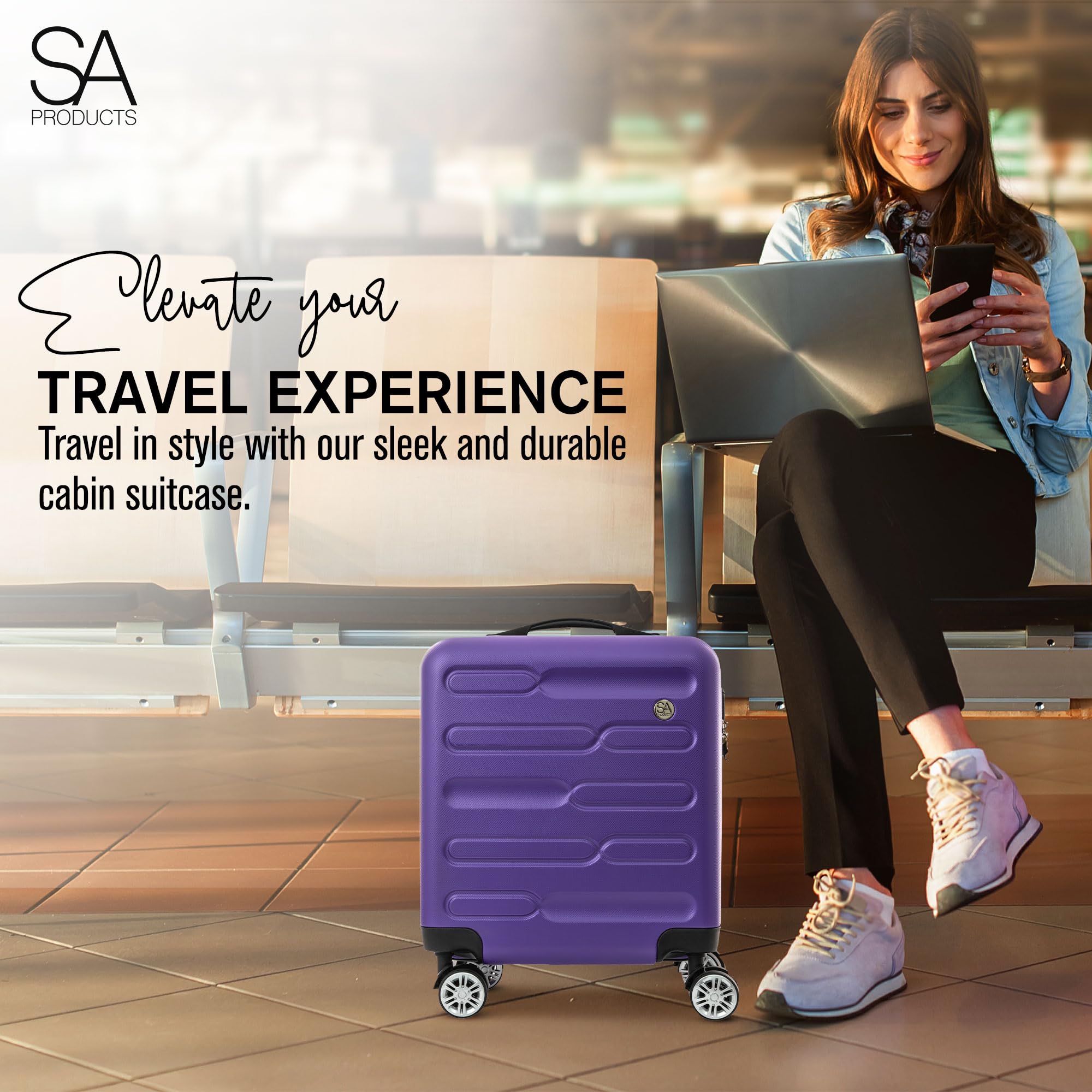 Lightweight Carry On Cabin Luggage-Travel & Luggage-SA Products-Black-45CM-DREIBACH