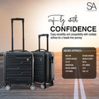 Lightweight Carry On Cabin Luggage-Travel & Luggage-SA Products-Black-45CM-DREIBACH