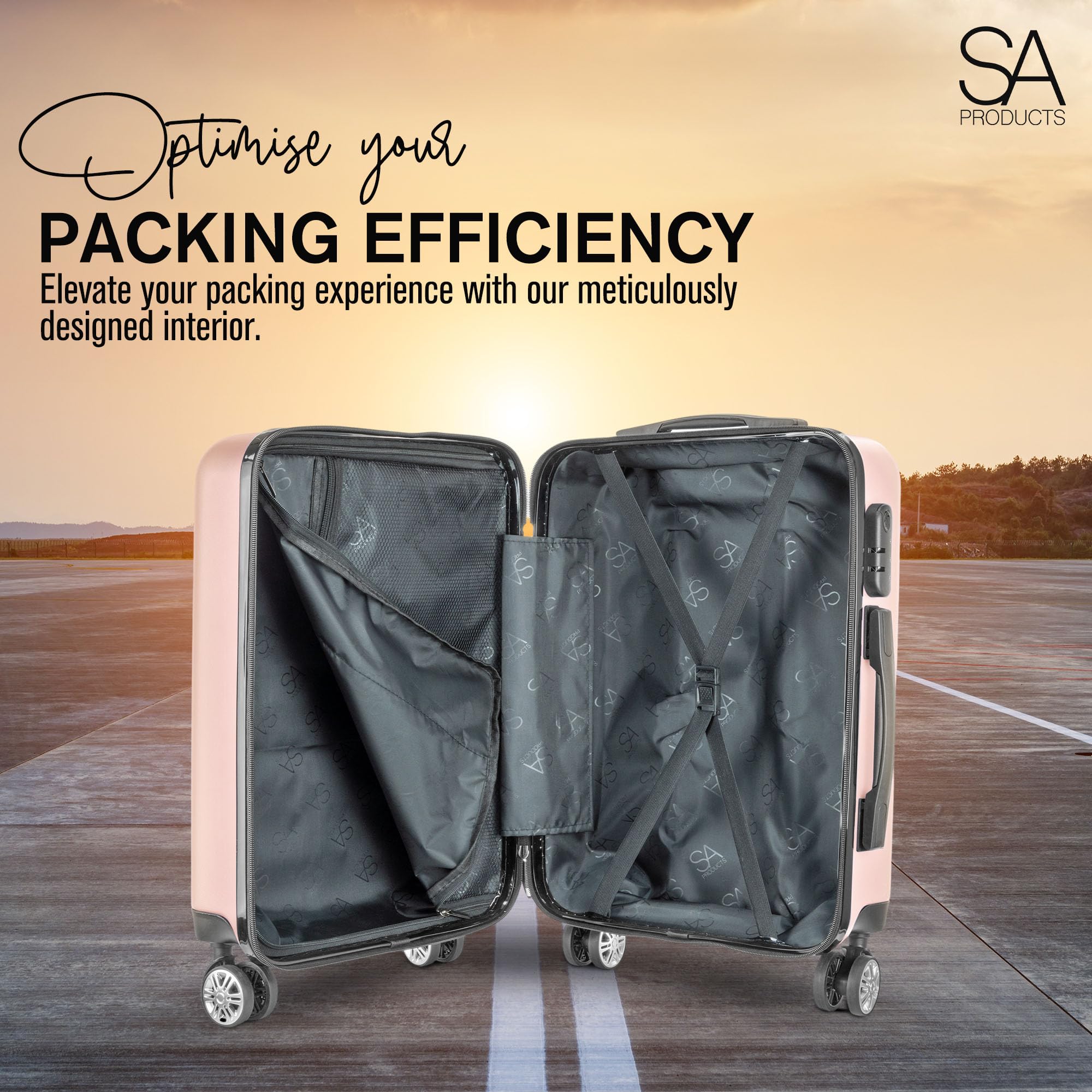 Lightweight Carry On Cabin Luggage-Travel & Luggage-SA Products-Black-45CM-DREIBACH