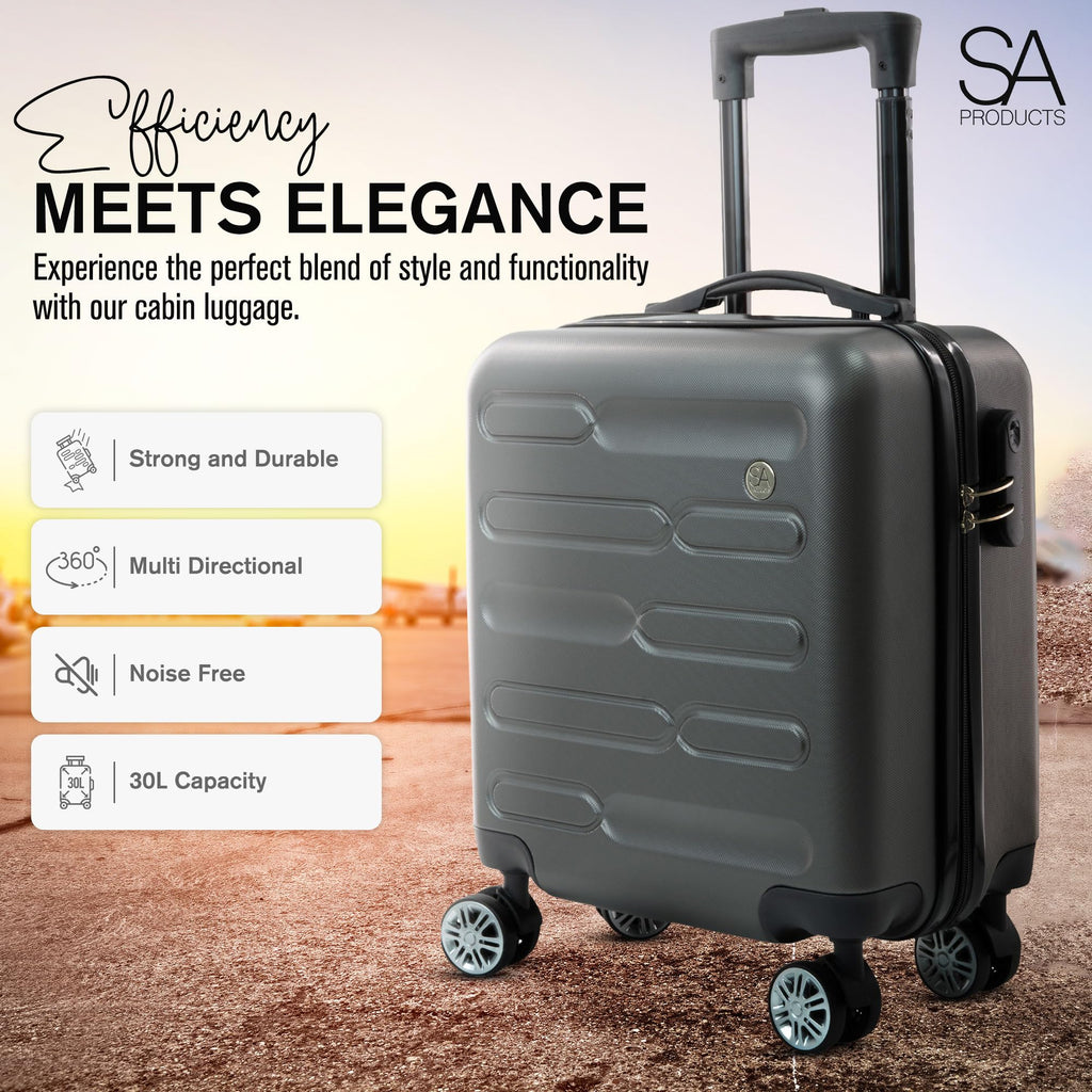 Lightweight Carry On Cabin Luggage-Travel & Luggage-SA Products-Black-45CM-DREIBACH