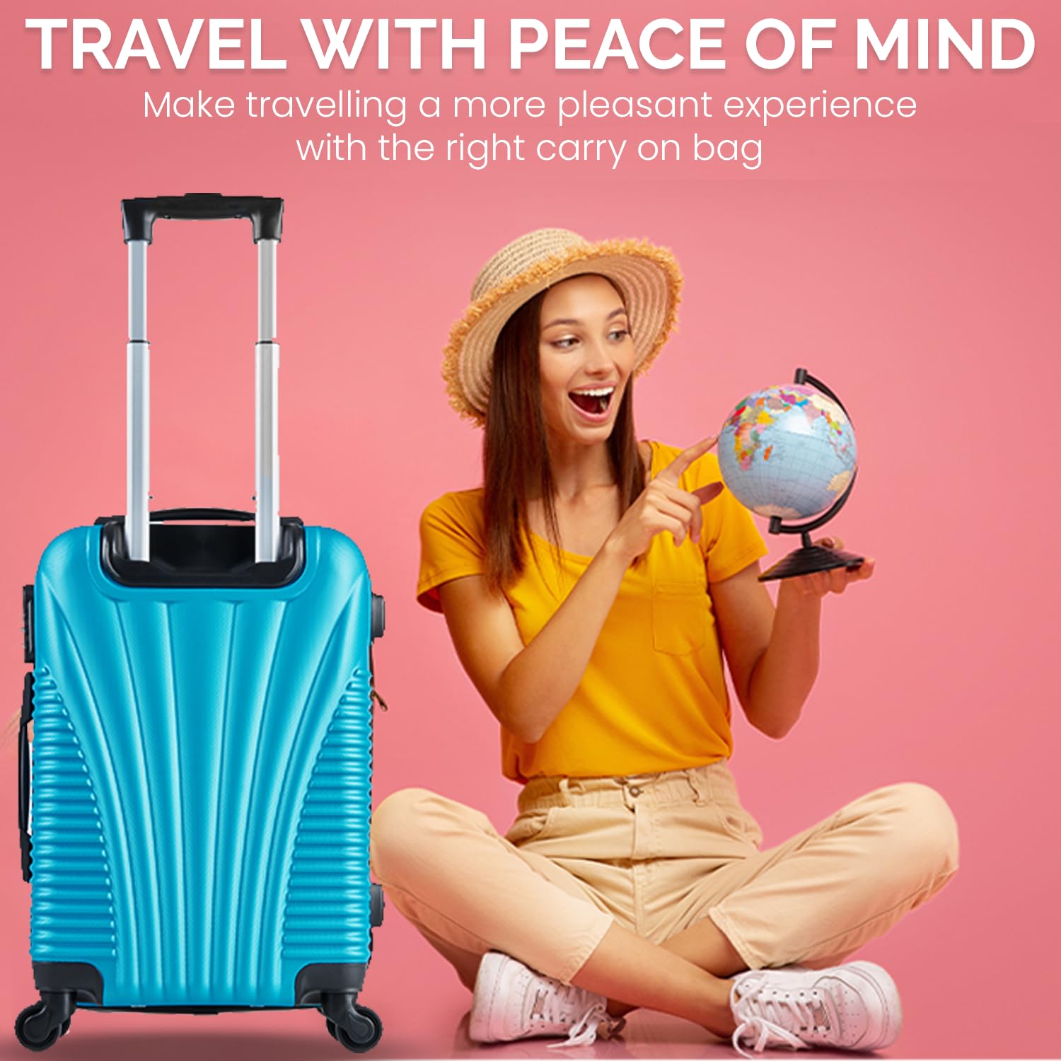 Lightweight Hardshell Cabin Suitcase-Travel & Luggage-SA Products-Pink-DREIBACH