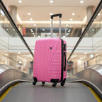 Lightweight Hardshell Cabin Suitcase-Travel & Luggage-SA Products-Pink-DREIBACH