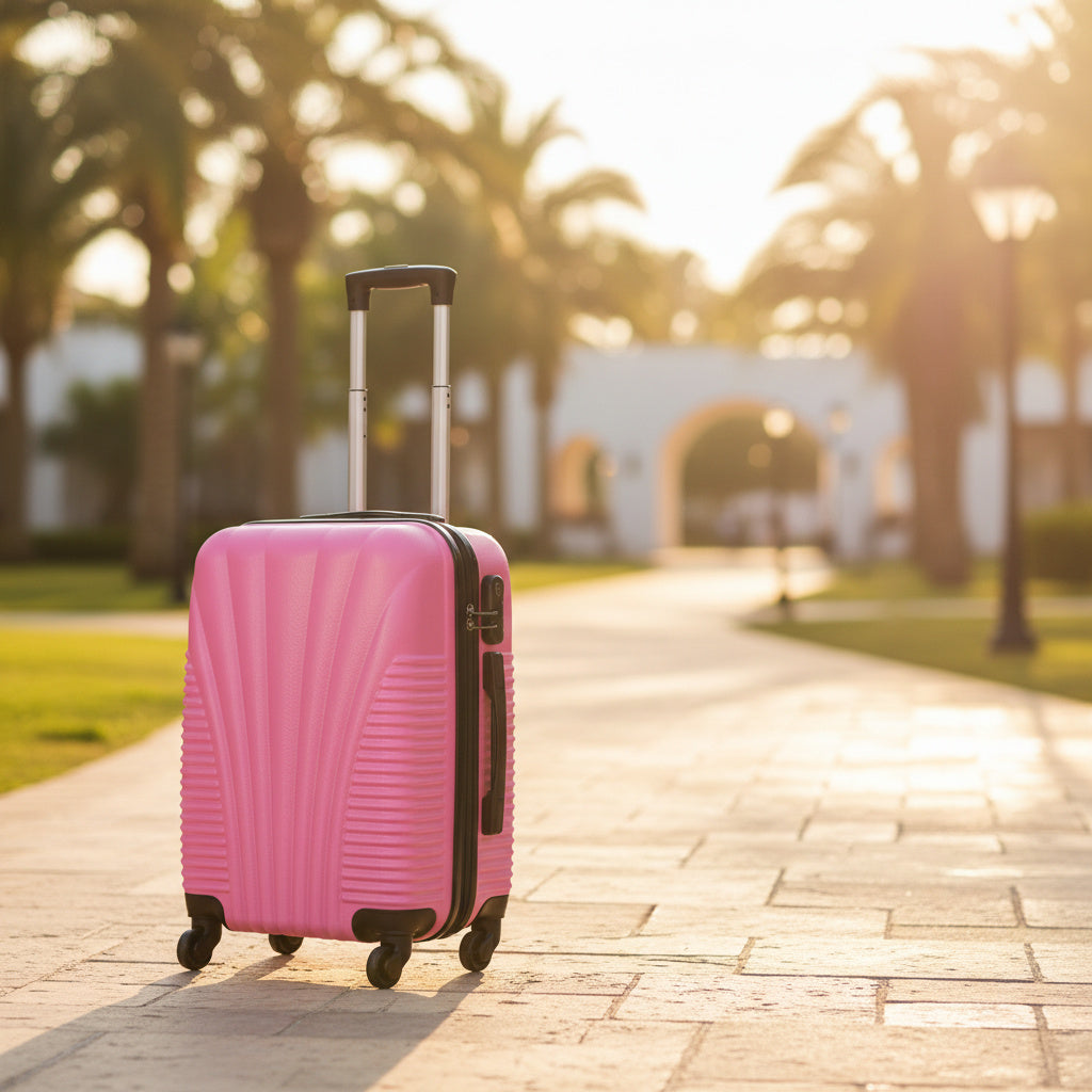 Lightweight Hardshell Cabin Suitcase-Travel & Luggage-SA Products-Pink-DREIBACH