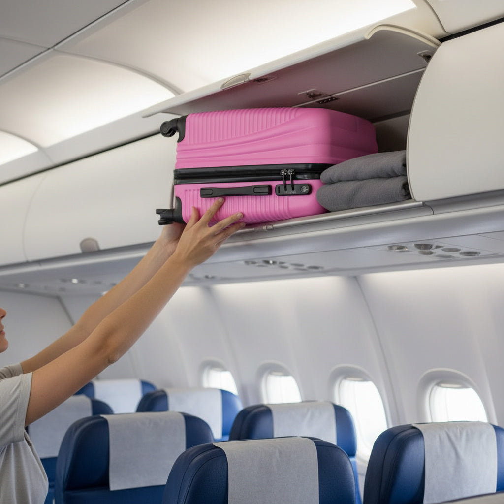Lightweight Hardshell Cabin Suitcase-Travel & Luggage-SA Products-Pink-DREIBACH