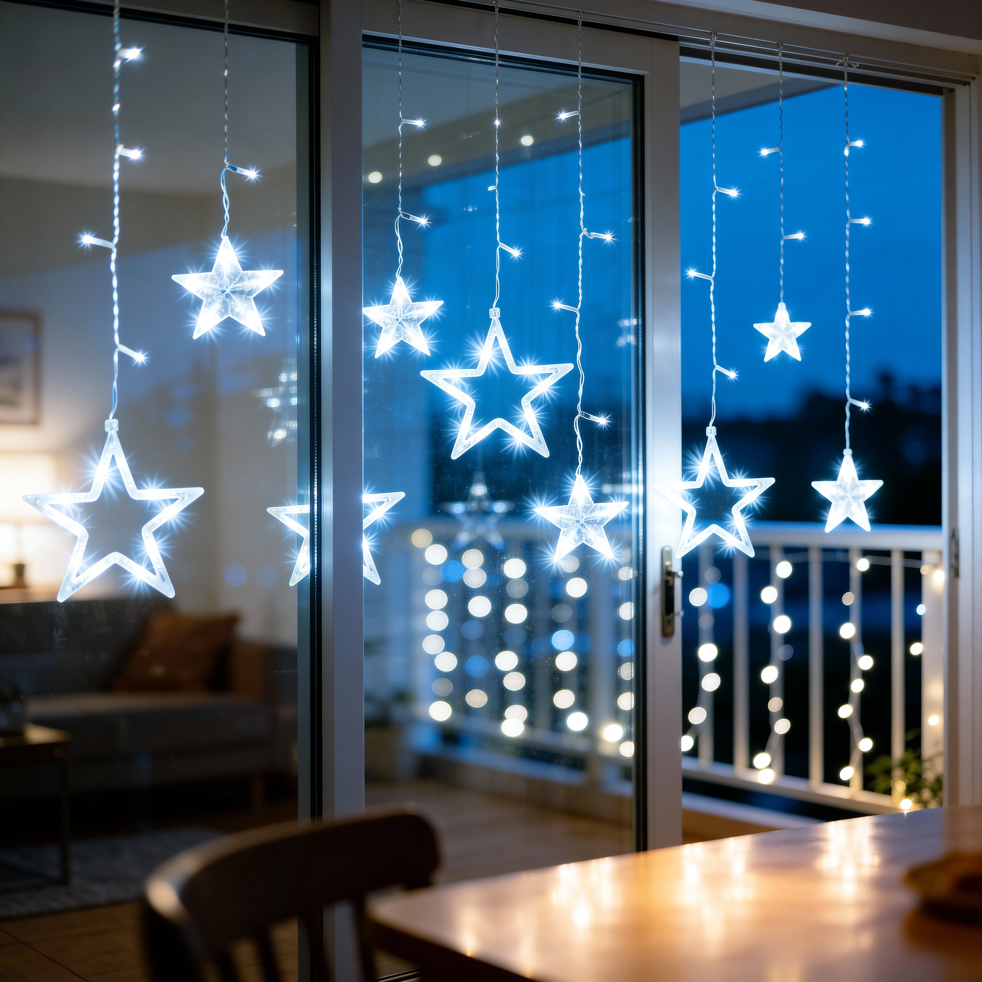 Magical Star Curtain Christmas Lights-Christmas Decor-GloBrite-Cool White-DREIBACH