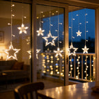 Magical Star Curtain Christmas Lights-Christmas Decor-GloBrite-Warm White-DREIBACH