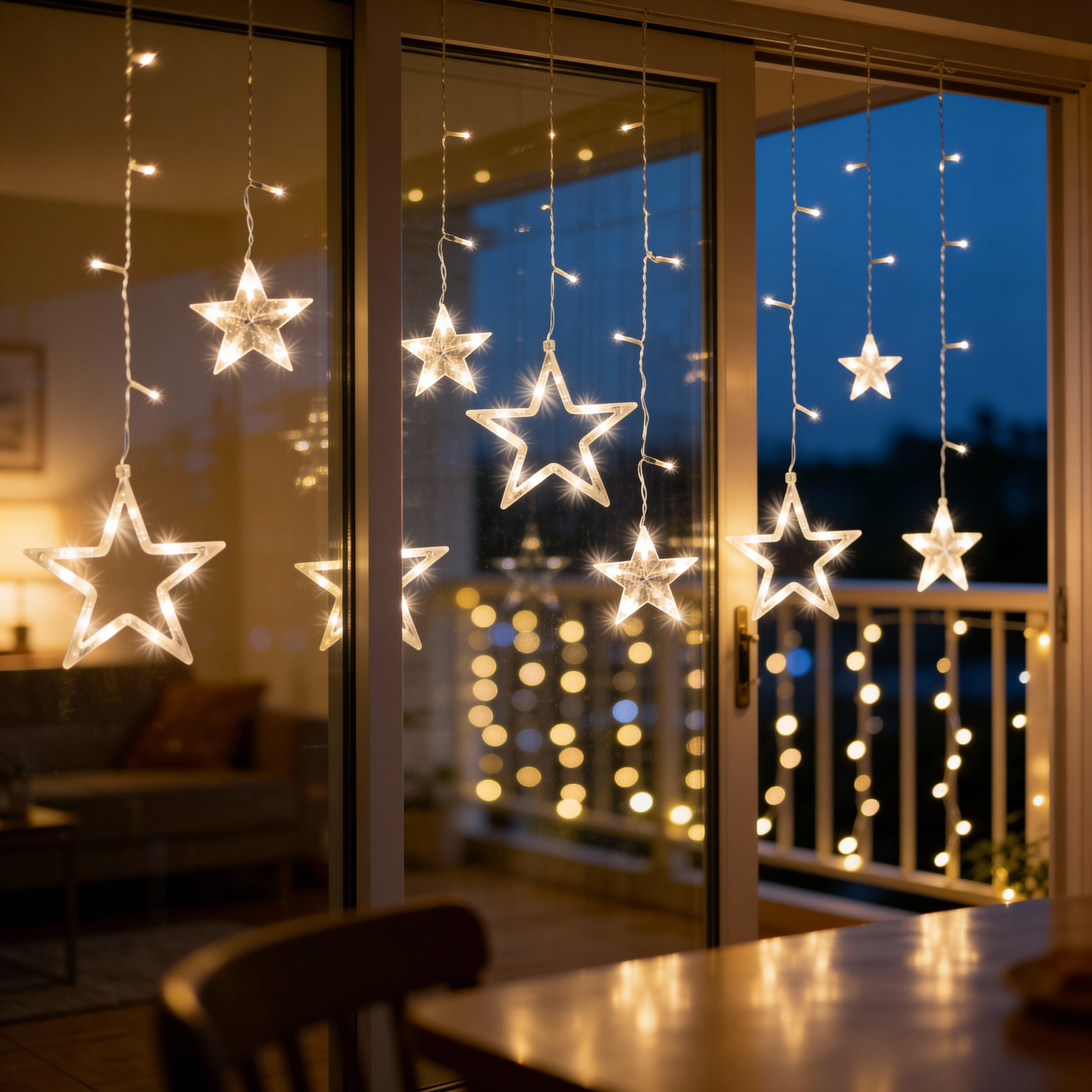 Magical Star Curtain Christmas Lights-Christmas Decor-GloBrite-Warm White-DREIBACH