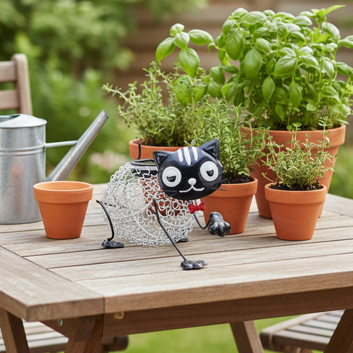 Metal Cat Solar Light