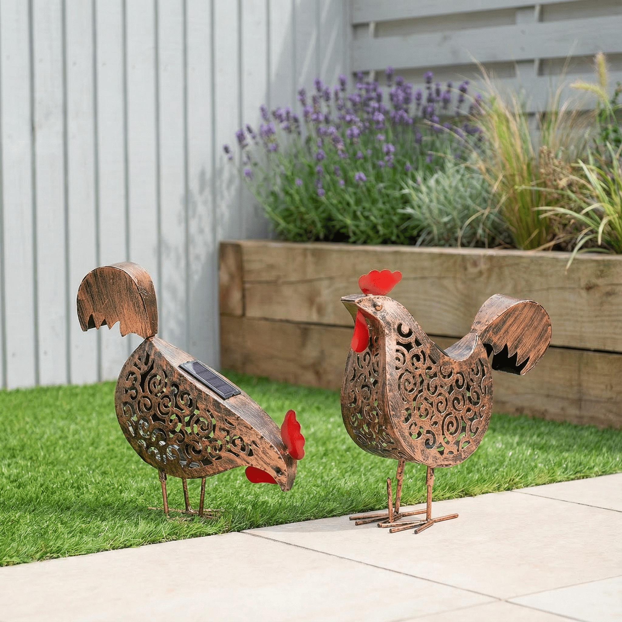 Metal Hen Solar Lights-Garden & Outdoor-GloBrite-DREIBACH